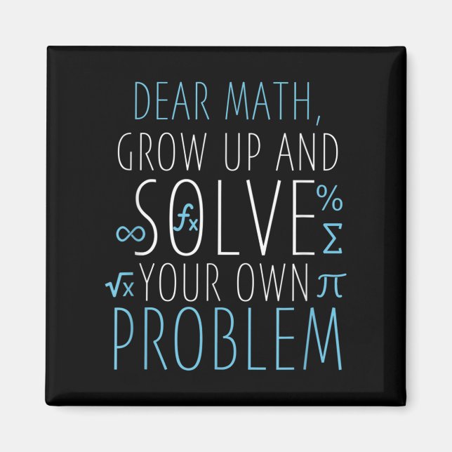 Aimant Cher Math Funny Math Citation Filles Garçons Homme (Devant)