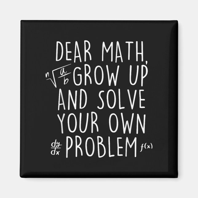 Aimant Cher Math Grandir Résolvez Vos Propres Problèmes F (Devant)