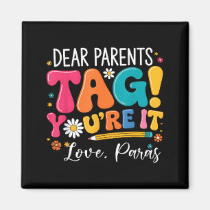 Aimant Cher Parents Tag - pour Dernier Jour d'École