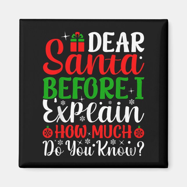 Aimant Cher Père Noël Avant D'Expliquer Combien Connaisse (Devant)