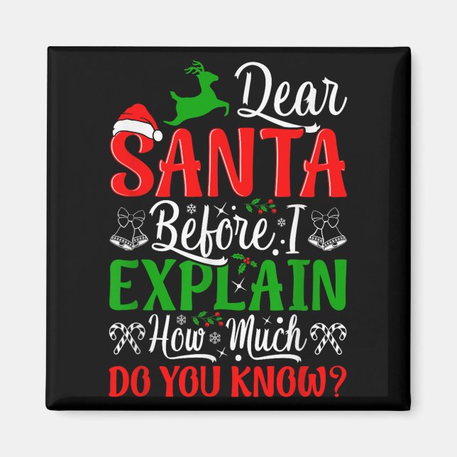 Aimant Cher Père Noël avant d'expliquer combien en savez- (Devant)