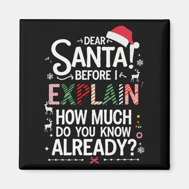 Aimant Cher Père Noël avant que j'explique combien en sav (Devant)