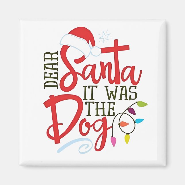 Aimant Cher Père Noël C'était Drôle Le Chien  (Devant)