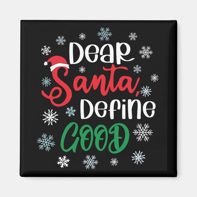Aimant Cher Père Noël Définir bon Noël drôle (Devant)