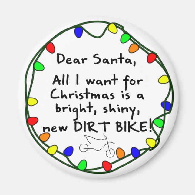 Aimant Cher Père Noël Dirt Bike (Devant)