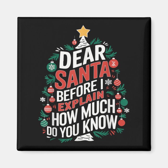 Aimant Cher Père Noël Je peux expliquer Drôles de Pjs de  (Devant)