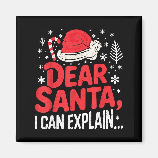 Aimant Cher Père Noël je peux expliquer Funny Christian  (Devant)
