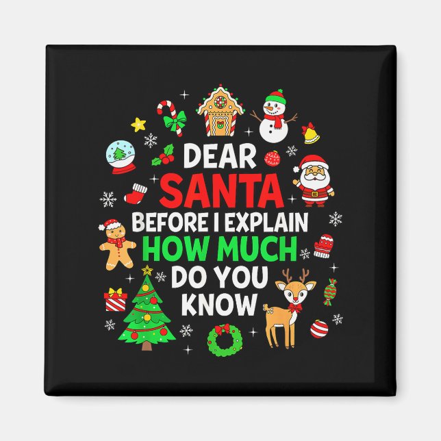 Aimant Cher Père Noël Je peux expliquer Funny Noël Matchi (Devant)