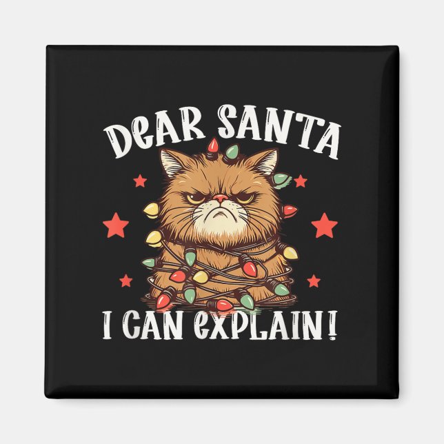 Aimant Cher Père Noël je peux expliquer le chat l'a fait  (Devant)
