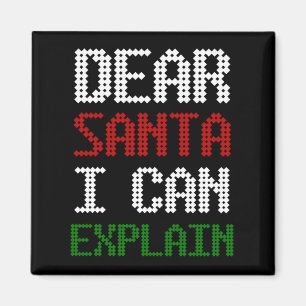 Aimant Cher Père Noël, je peux expliquer une lettre amusa