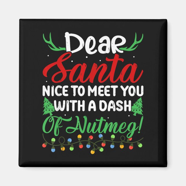 Aimant Cher Père Noël Ravi De Vous Rencontrer Avec Un Das (Devant)