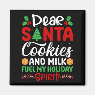 Aimant Cher Santa Cookies Et Lait Alimentent Mon Srit De