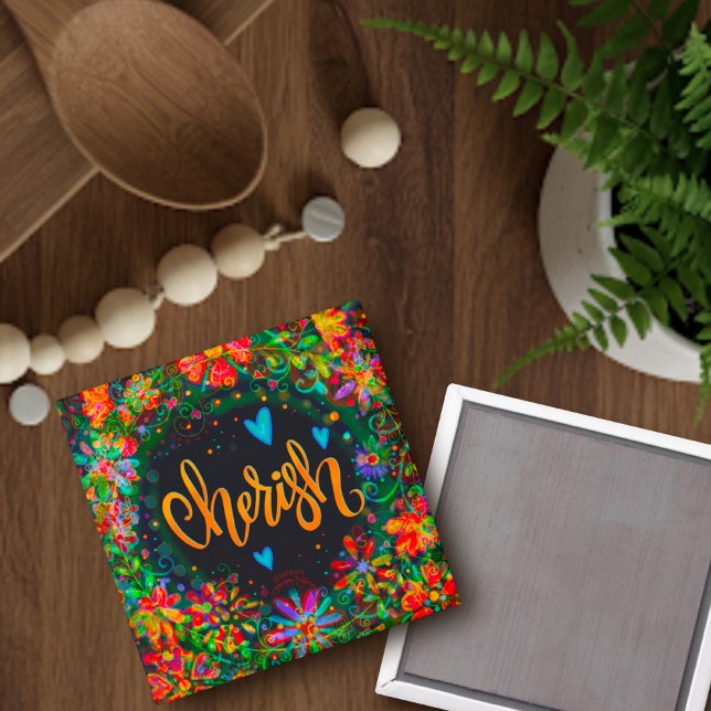 Aimant Cherish Joli Floral tendance Inspirationnel amusan (Créateur téléchargé)