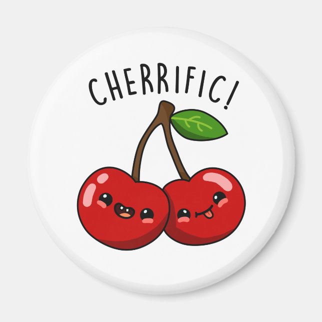 Aimant Cherrific Funny Red Cherry Pun (Devant)