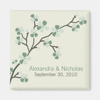 Aimant Cherry Blossom Designer Wedding Favor 2 (sauge)