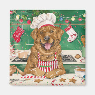 Aimant Chesapeake Bay Retriever en cuisine : Noël festif
