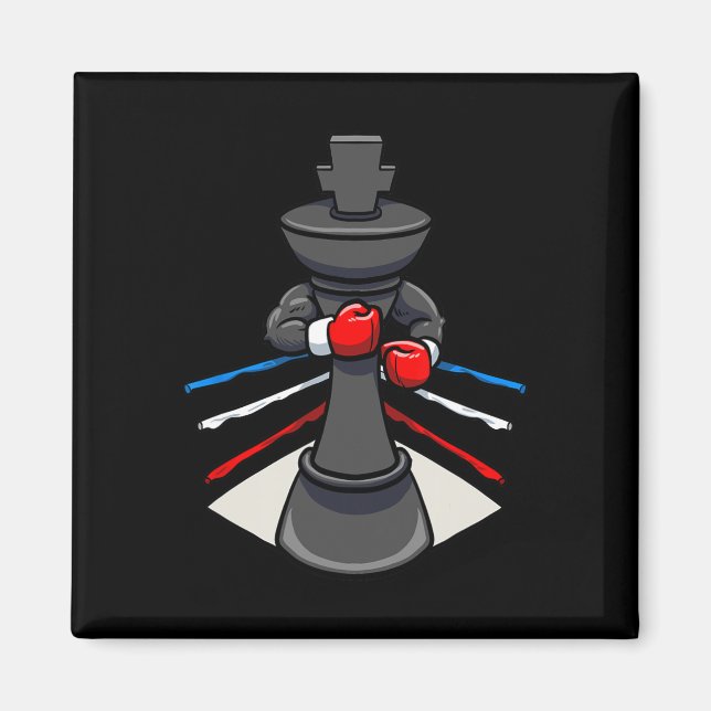 Aimant Chess Boxer Gants de boxe King (Devant)