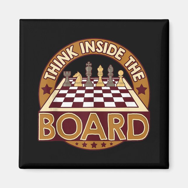 Aimant ChessBoard Citation Joueur d'échecs Penser Jeu Boa (Devant)