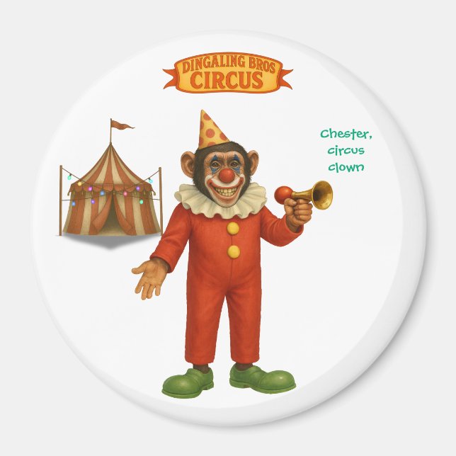 Aimant Chester, clown de cirque (Devant)