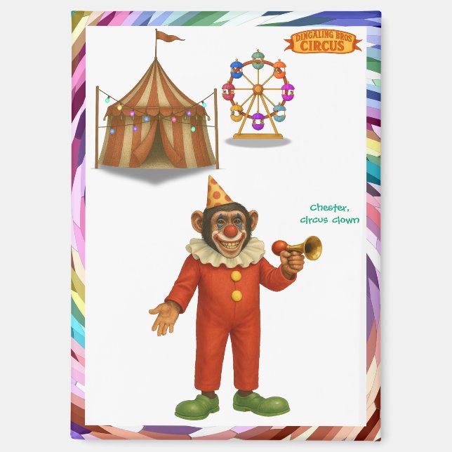 Aimant Chester, clown de cirque (Recto)