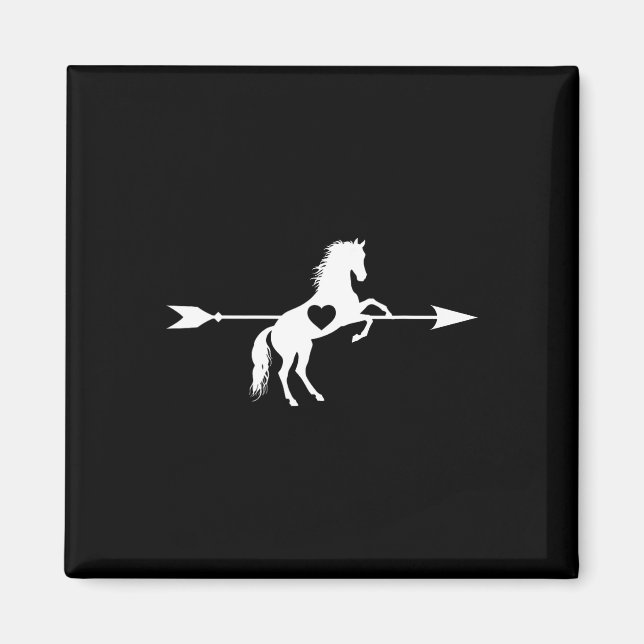 Aimant Cheval Amour Cupide Flèche Cheval Coeur Cheval Eq (Devant)