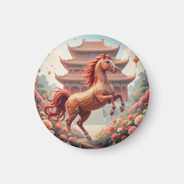 Aimant Cheval année de Chine  (Devant)