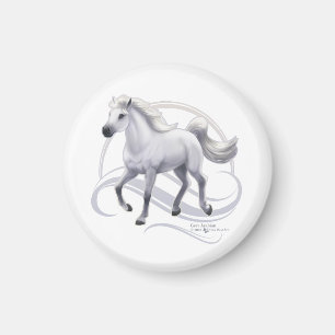 Aimant Cheval arabe gris