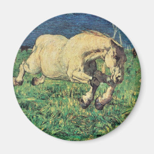 Aimant Cheval au galop par Giovanni Segantini, Art Vintag