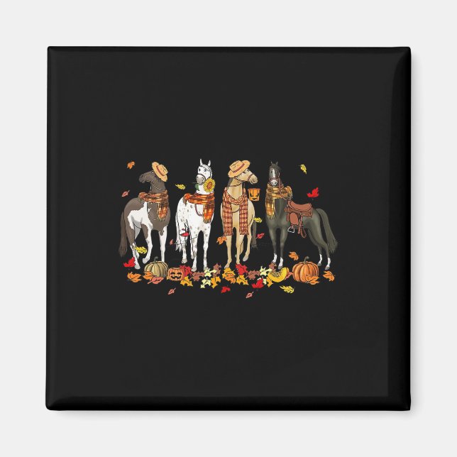 Aimant Cheval Automne Thanksgiving Cheval Automne Quitte  (Devant)