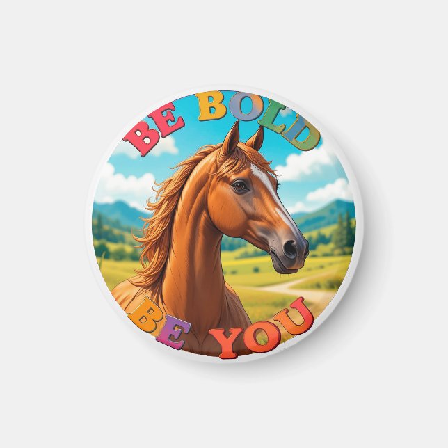 Aimant Cheval avec citation motivante (Devant)