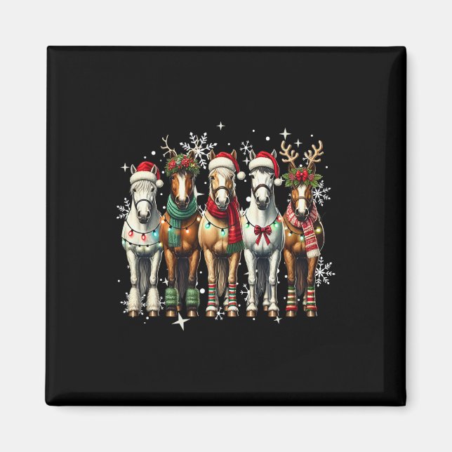 Aimant Cheval Cadeaux De Noël Pour Les Amateurs De Cheval (Devant)