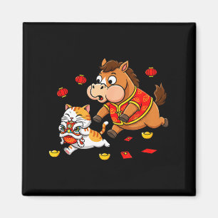 Aimant Cheval Chinois Chat Drôle Enfants Hommes Femmes Bo