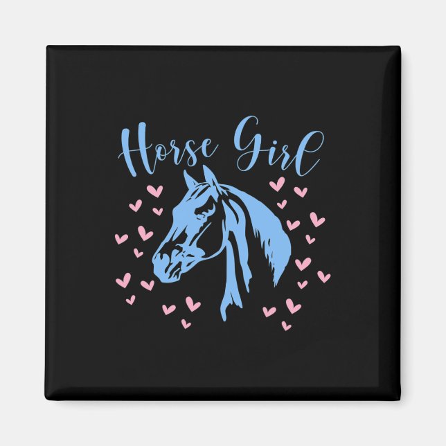 Aimant Cheval Coeurs filles équitation cavalier Ado Enfan (Devant)