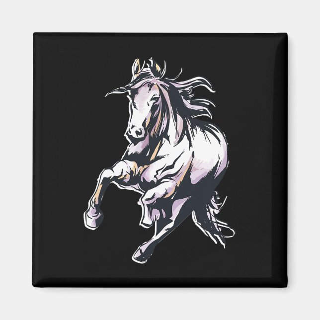 Aimant Cheval Coloré Équitation (Devant)