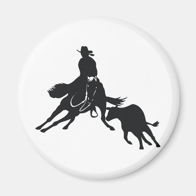 Aimant Cheval coupant et vache (Devant)