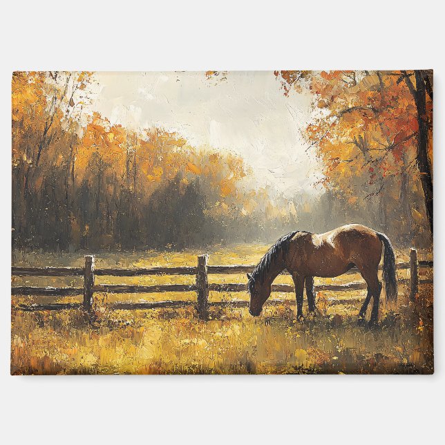 Aimant Cheval dans le champ Golden Hour Peinture (Recto)