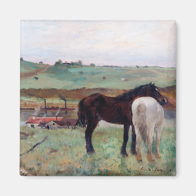 Aimant Cheval dans une prairie, Edgar Degas (Devant)
