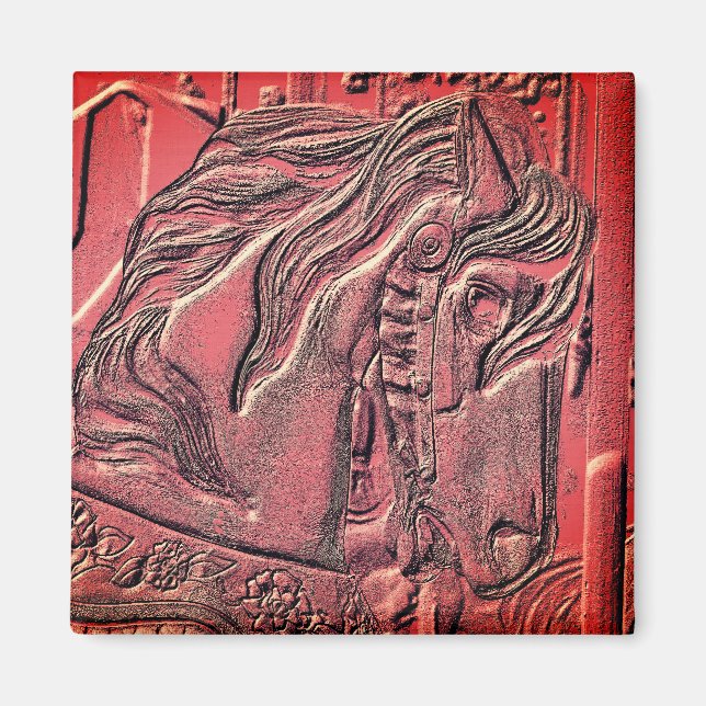 Aimant Cheval de carrousel Art  (Devant)