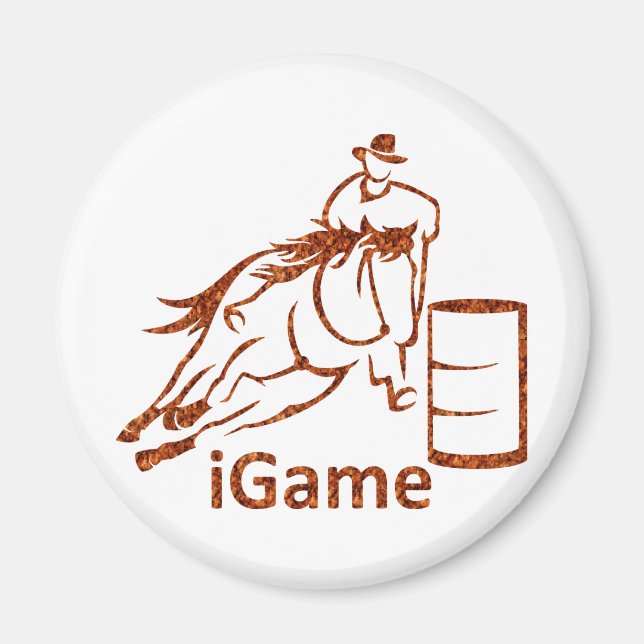 Aimant Cheval de course de baril de jeu (Devant)