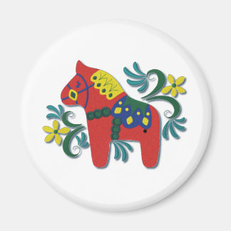 Aimant Cheval de Dala suédois coloré