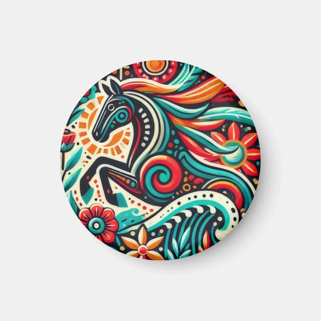 Aimant cheval de fête mexicaine (Devant)