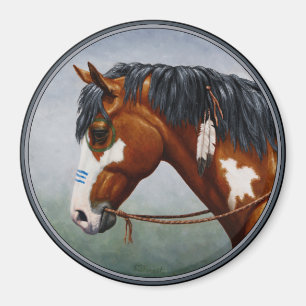 Aimant Cheval de guerre Pinto de la baie amérindienne
