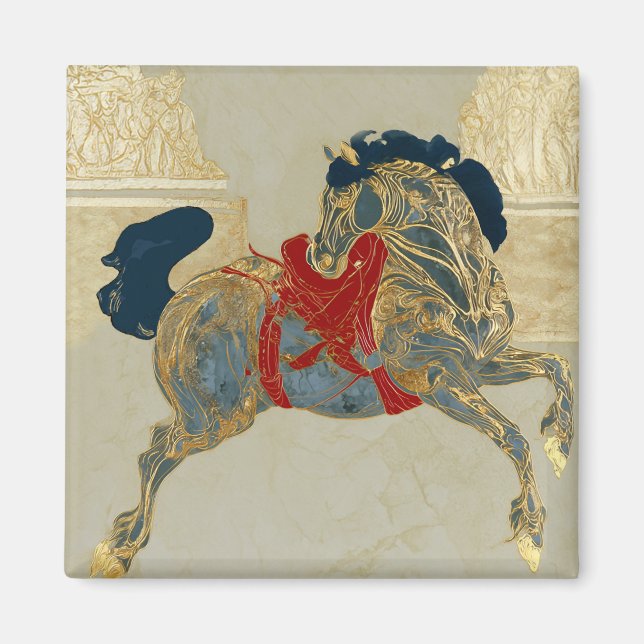 Aimant Cheval doré impérial (Devant)