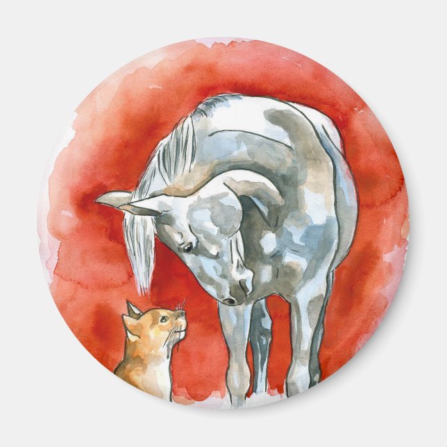 Aimant Cheval et chat (Devant)