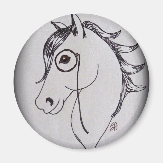 Aimant Cheval et monocle (Devant)
