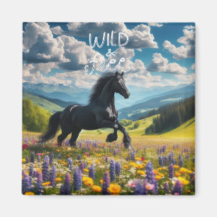 Aimant Cheval floral/printemps/étalon 