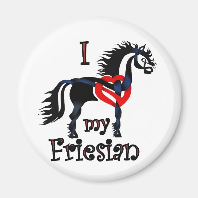 Aimant cheval friésien, design celtique (Devant)