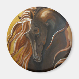 Aimant Cheval frison d'or