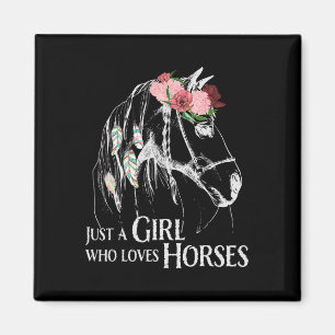 Aimant Cheval Girl - Pony mignon - Crazy Horseback équita