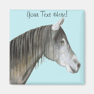 Aimant Cheval gris